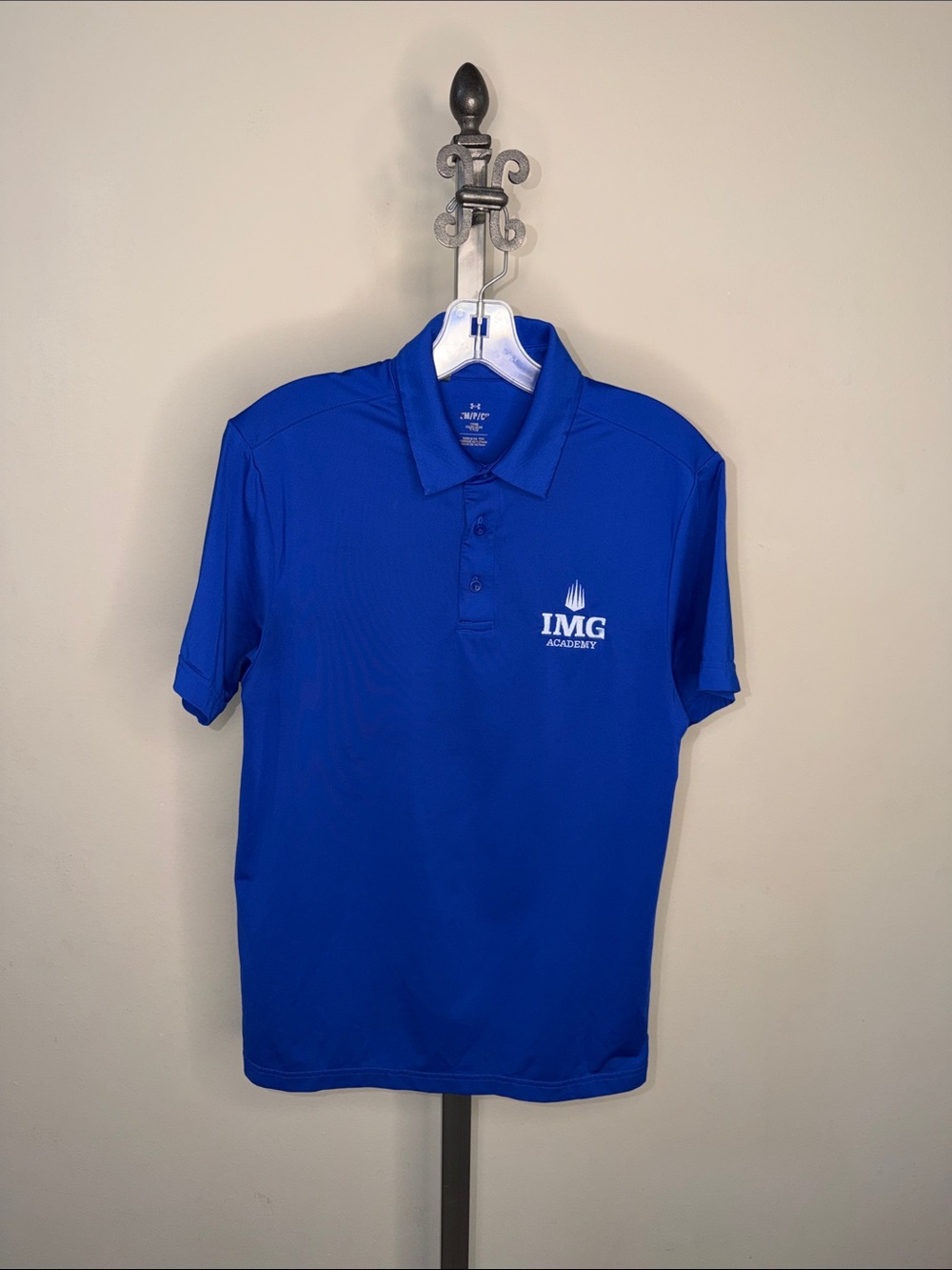 EUC IMG Academy Under Armour Men's Blue Polo Shirt Medium